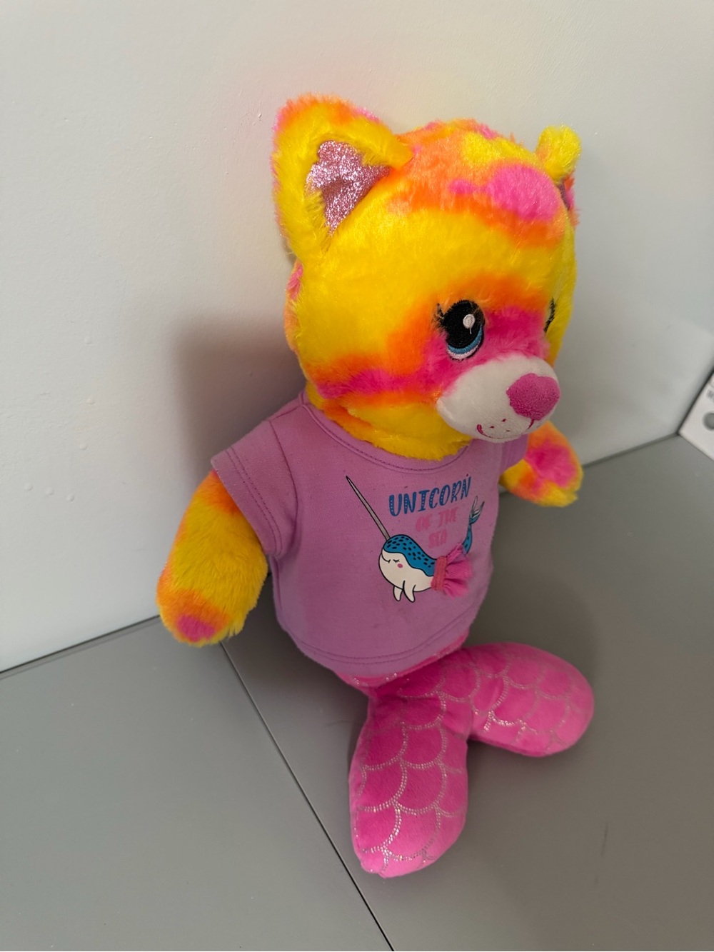 Build-A-Bear Enchanted Mer-Cat Plush Bear Narwhal Shirt 2021 - Picture 2 of 13